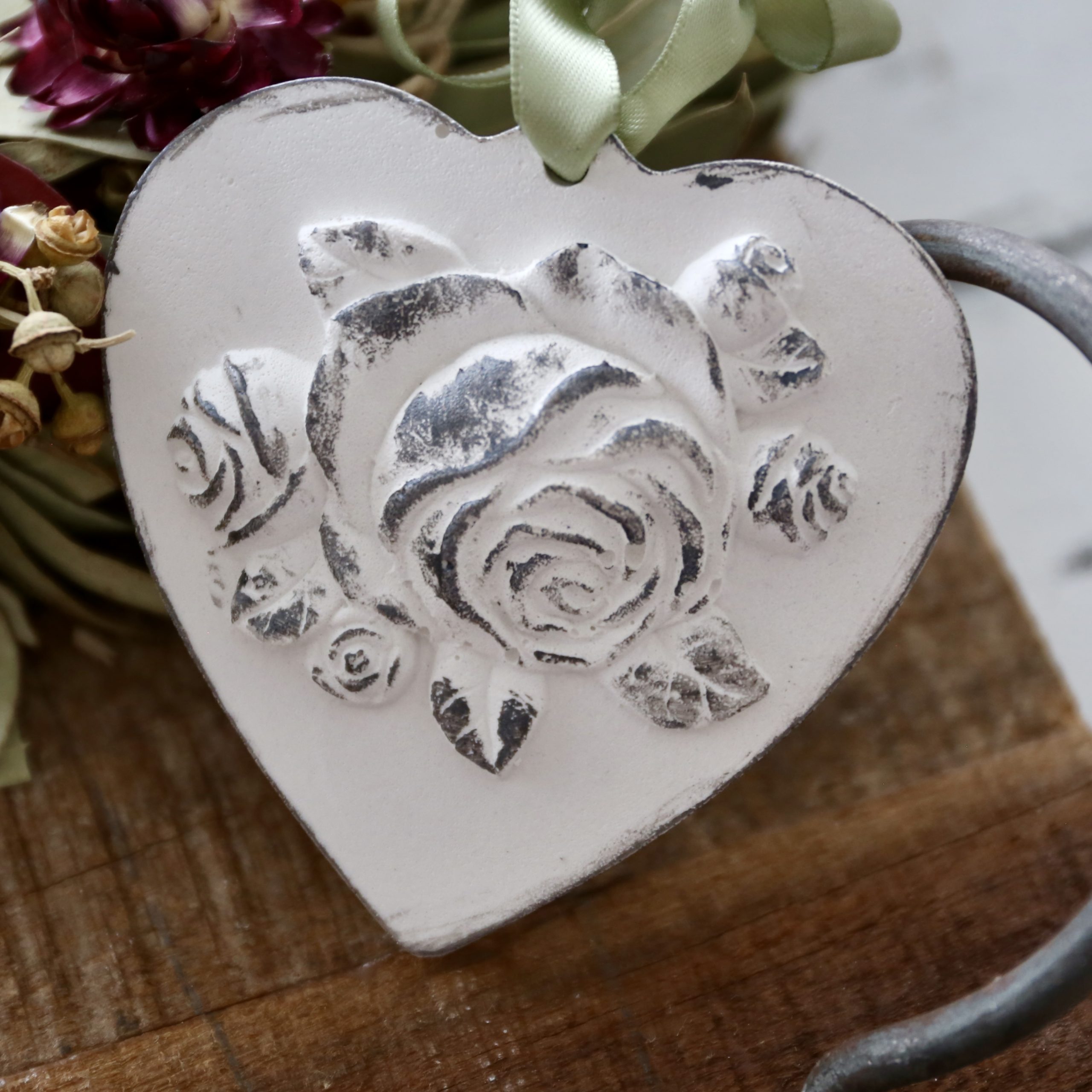 *Silikon-Gießform - Herz - Anhänger - Blumenbild* – Bild 2