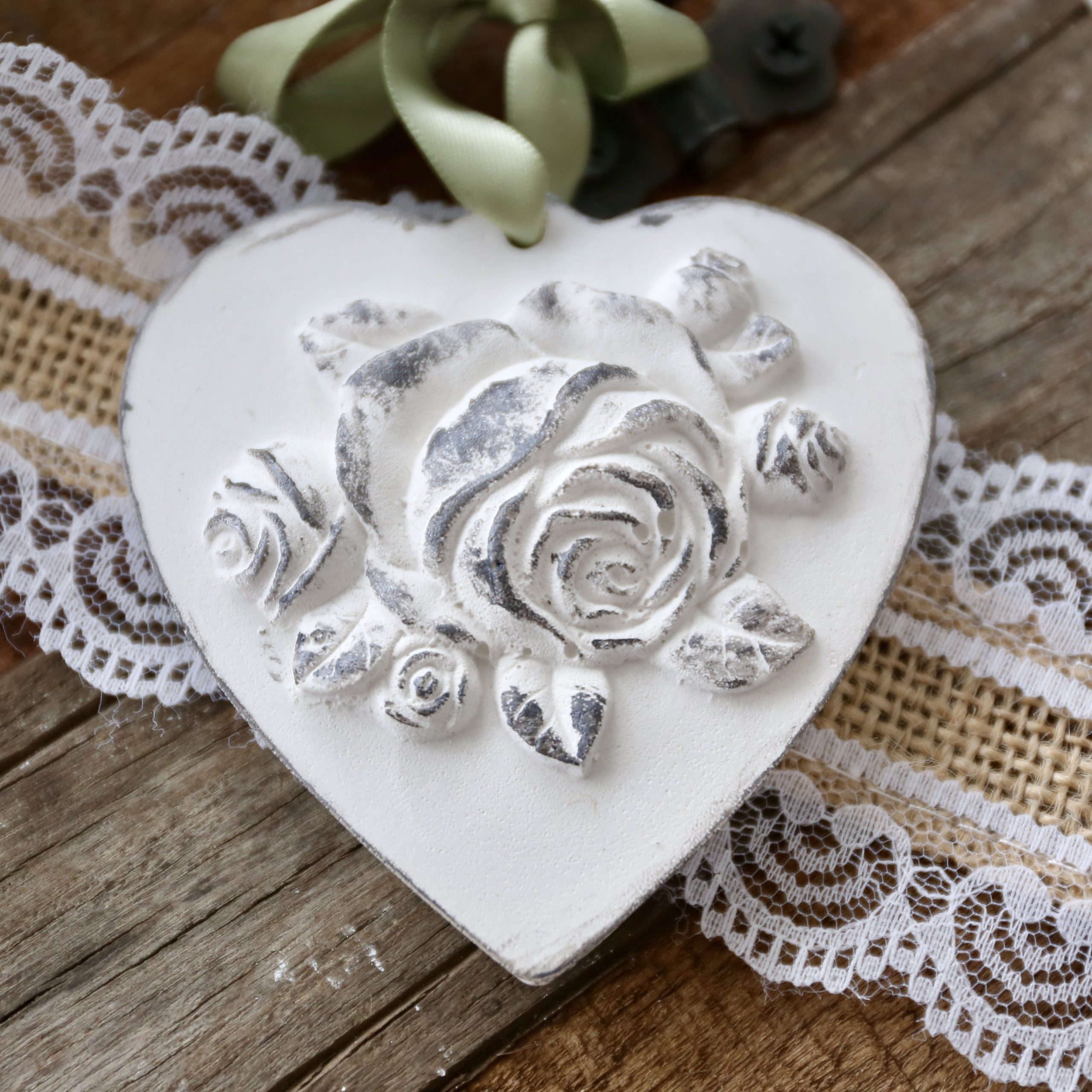 *Silikon-Gießform - Herz - Anhänger - Blumenbild* – Bild 3