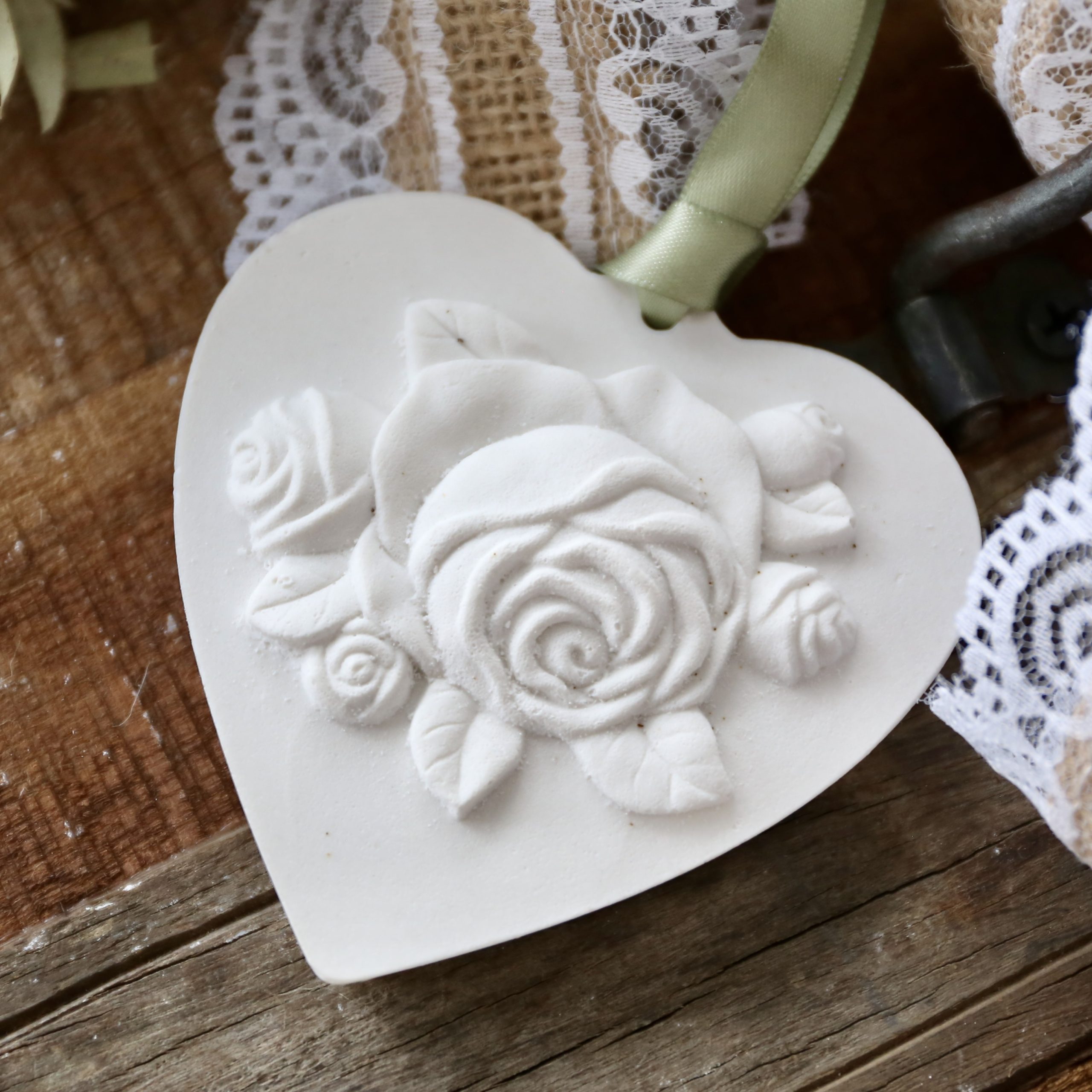 *Silikon-Gießform - Herz - Anhänger - Blumenbild* – Bild 5