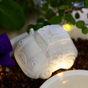 *Silikon - Gießform - Kleines Auto - mit Blümchen - nostalgisch*