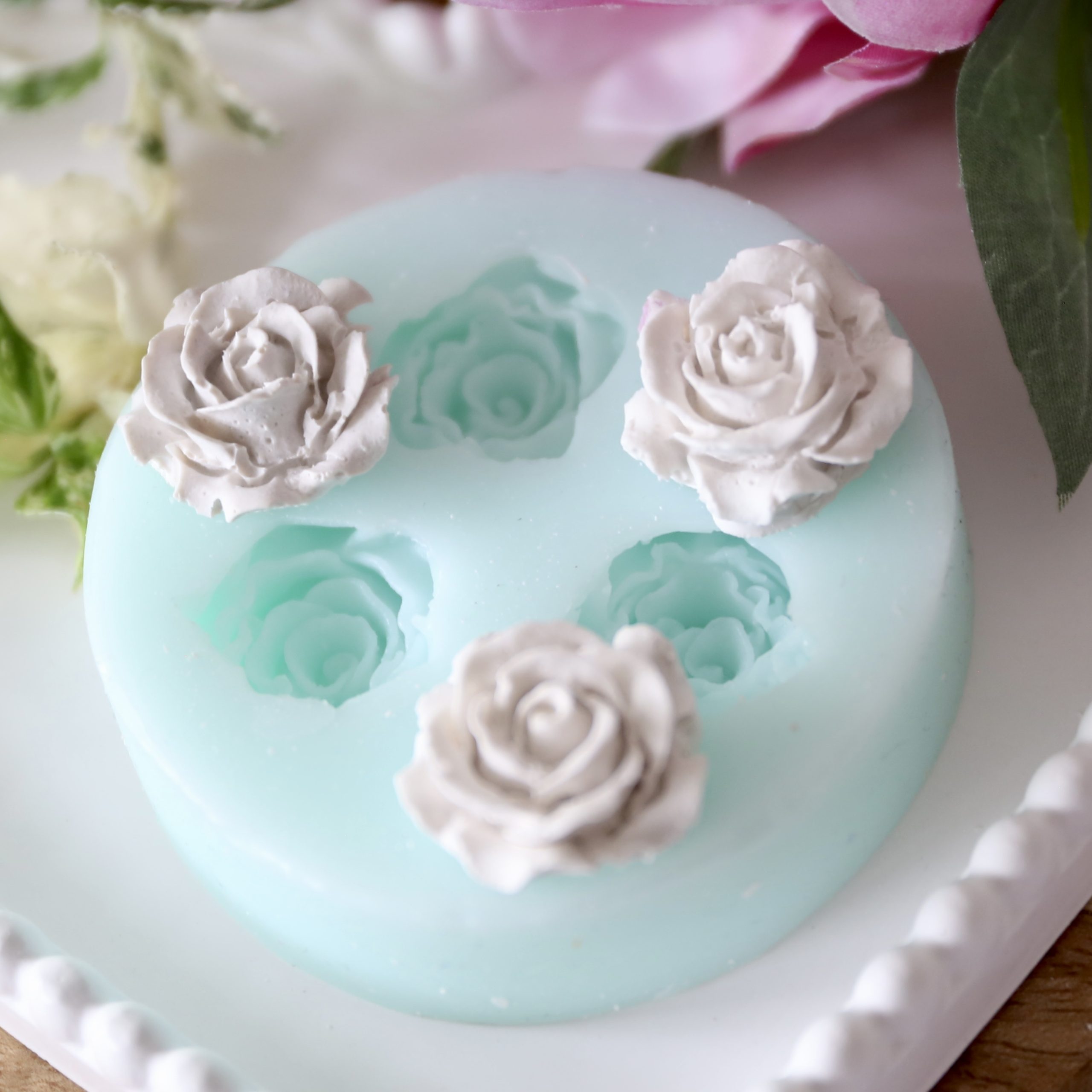 *Silikon-Gießform - Mini Rosenblüten - Filigran - 3er Set* – Bild 13