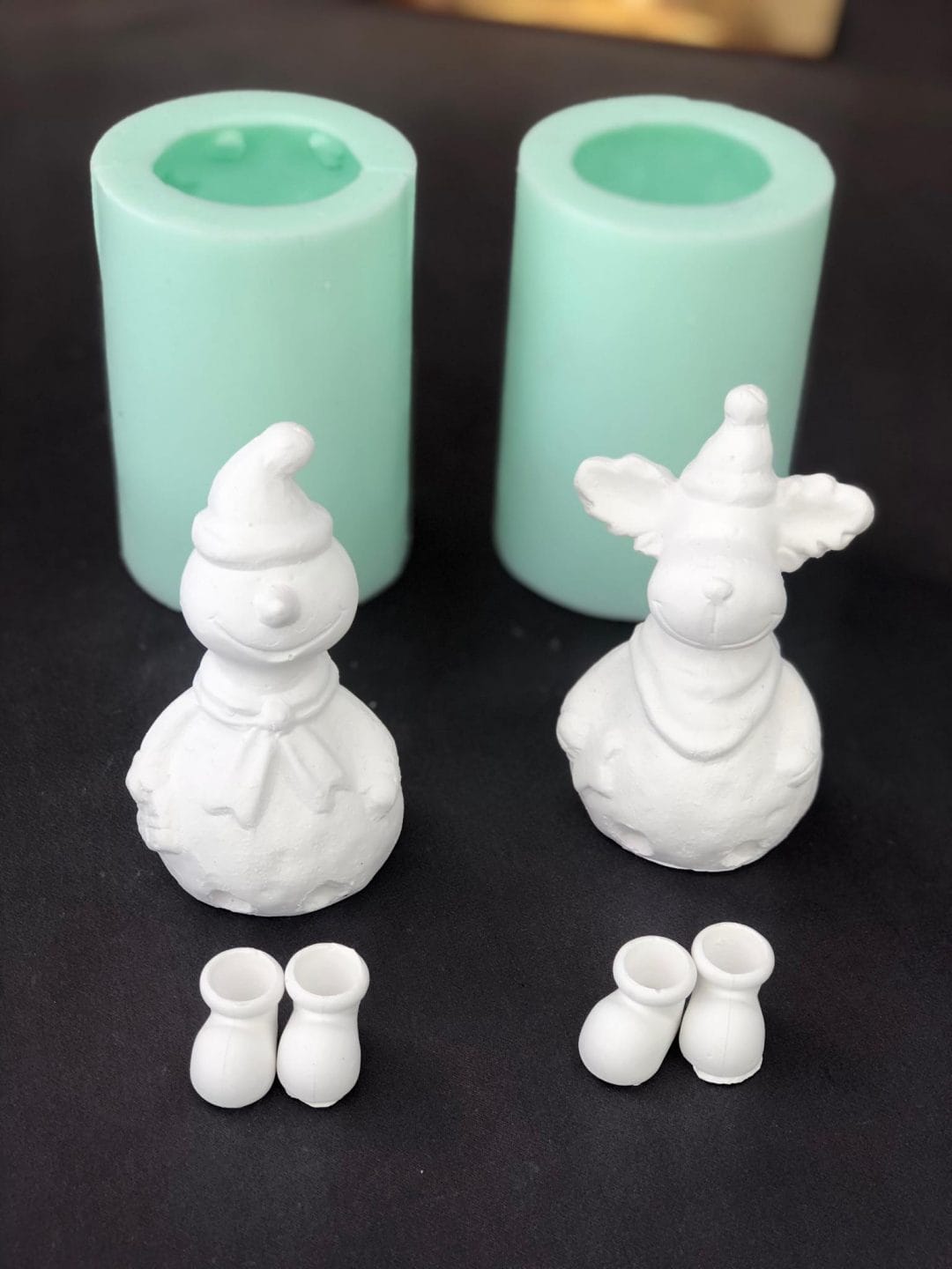 7-tlg. Weihnachts Silikonformen Set - Elch, Schneemann & Figuren Für Gips, Harz & Kerzen