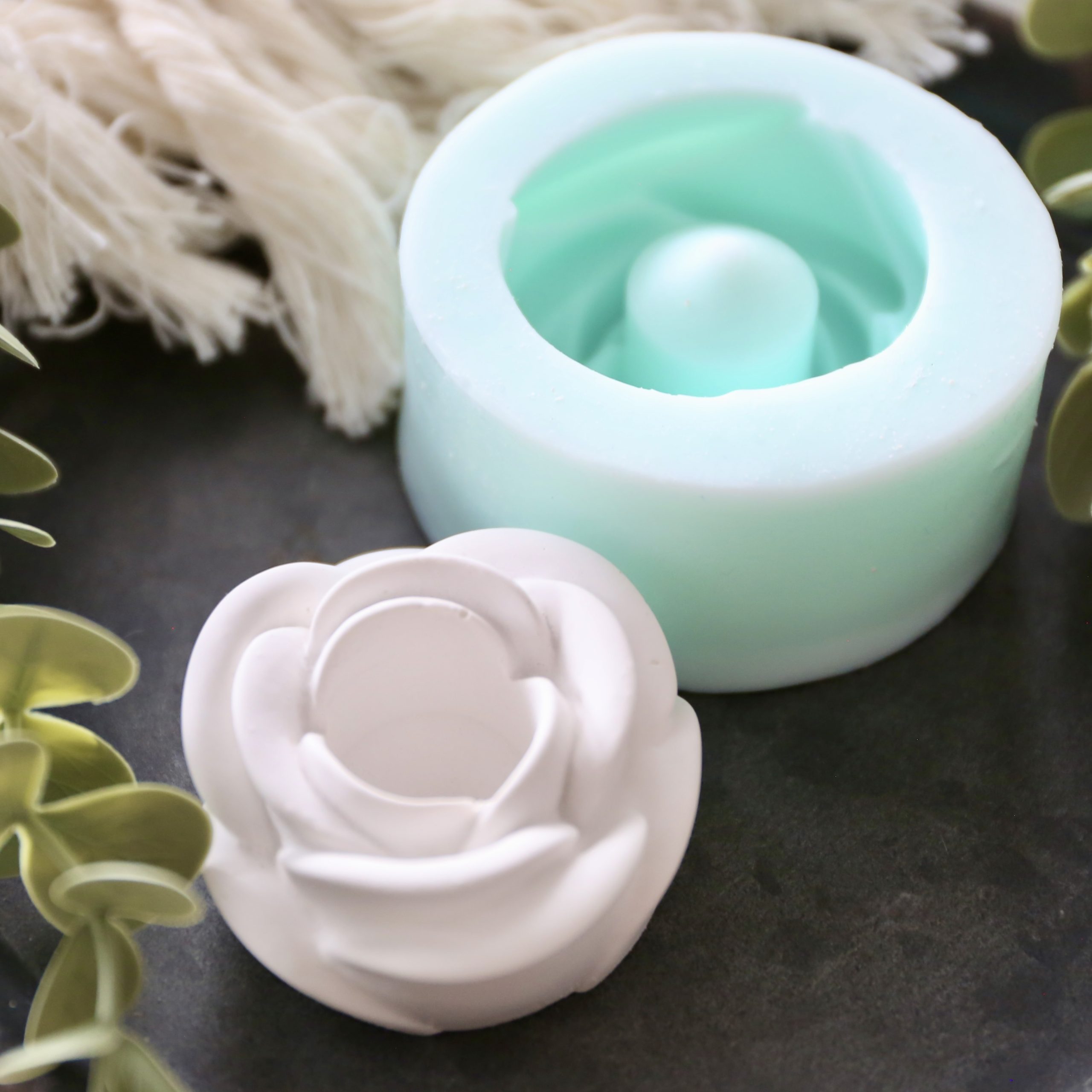 *Silikon - Gießform - Rose geschlossen / Kerzenhalter* – Bild 5