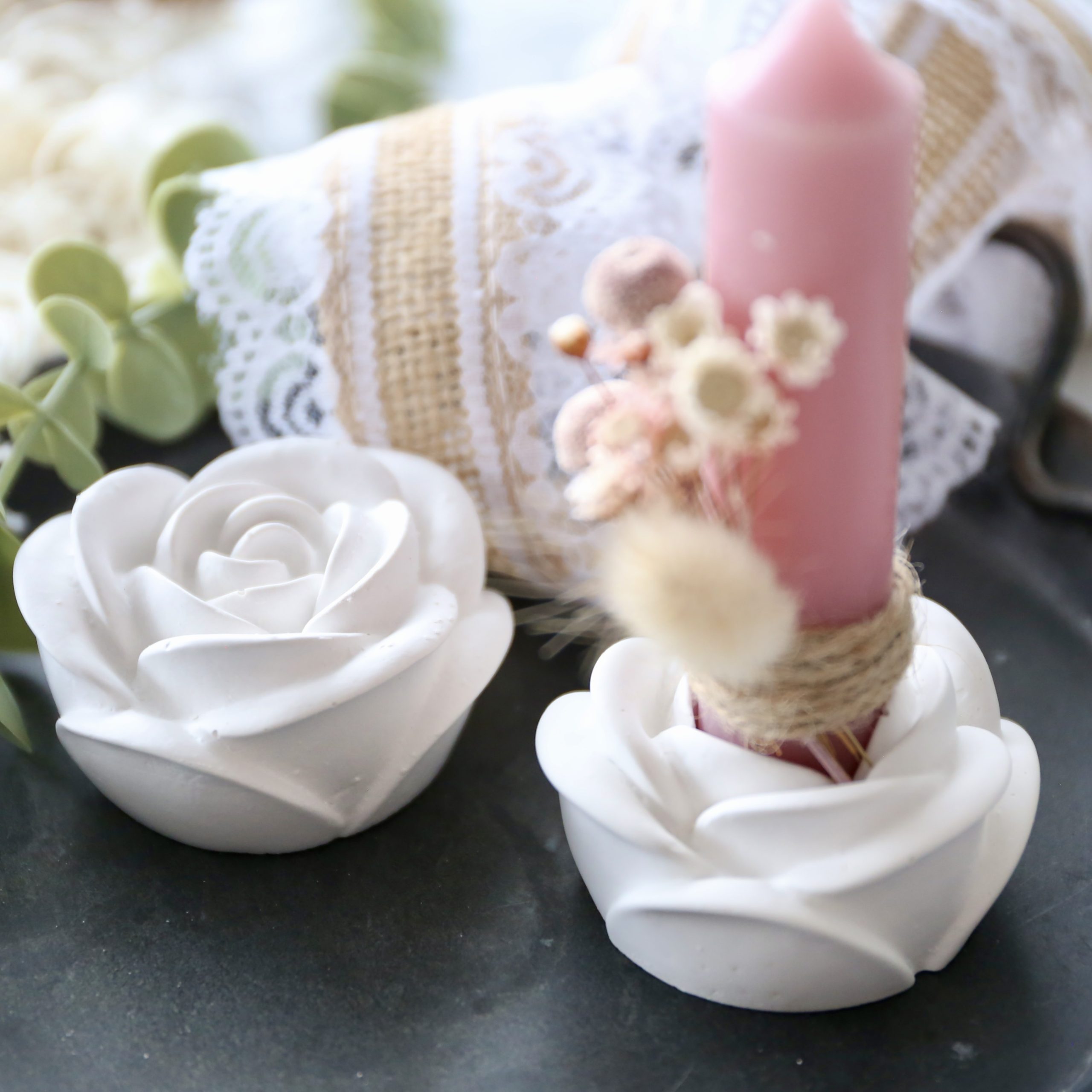 *Silikon - Gießform - Rose geschlossen / Kerzenhalter* – Bild 18