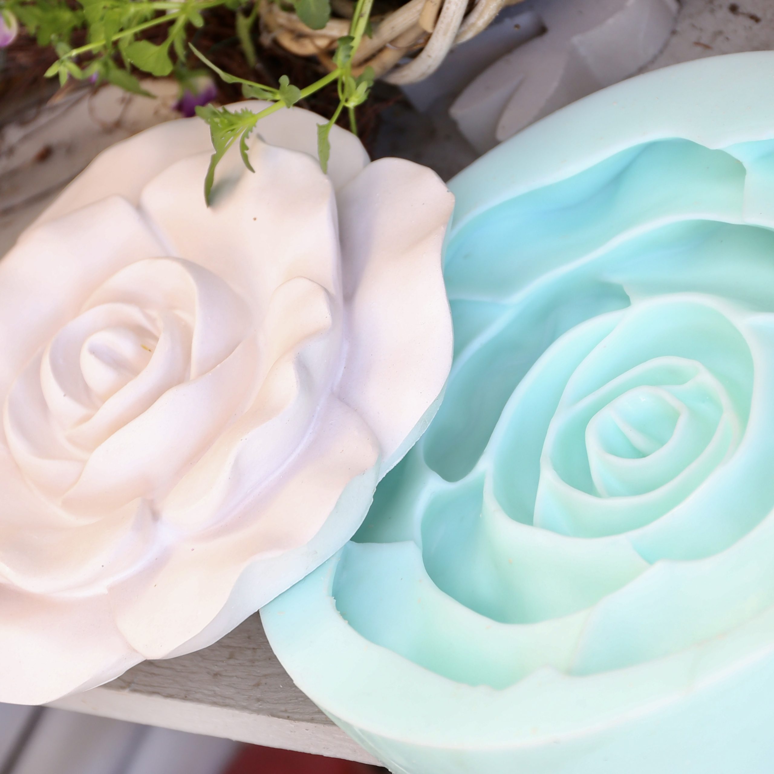 Silikon - Gießform - Rosenblüte - Blütendeko - Mit und ohne Kerze – Bild 44