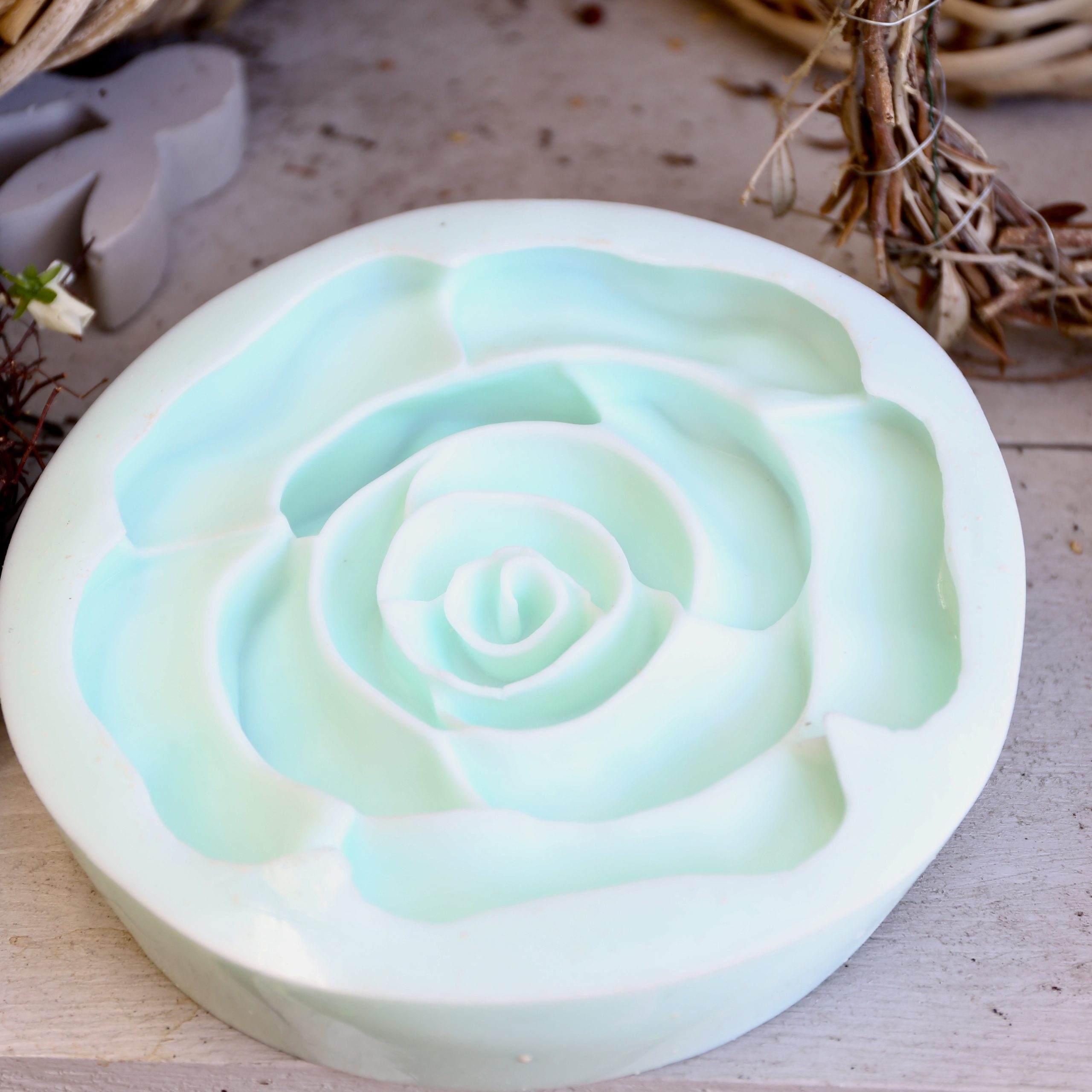 Silikon - Gießform - Rosenblüte - Blütendeko - Mit und ohne Kerze – Bild 53