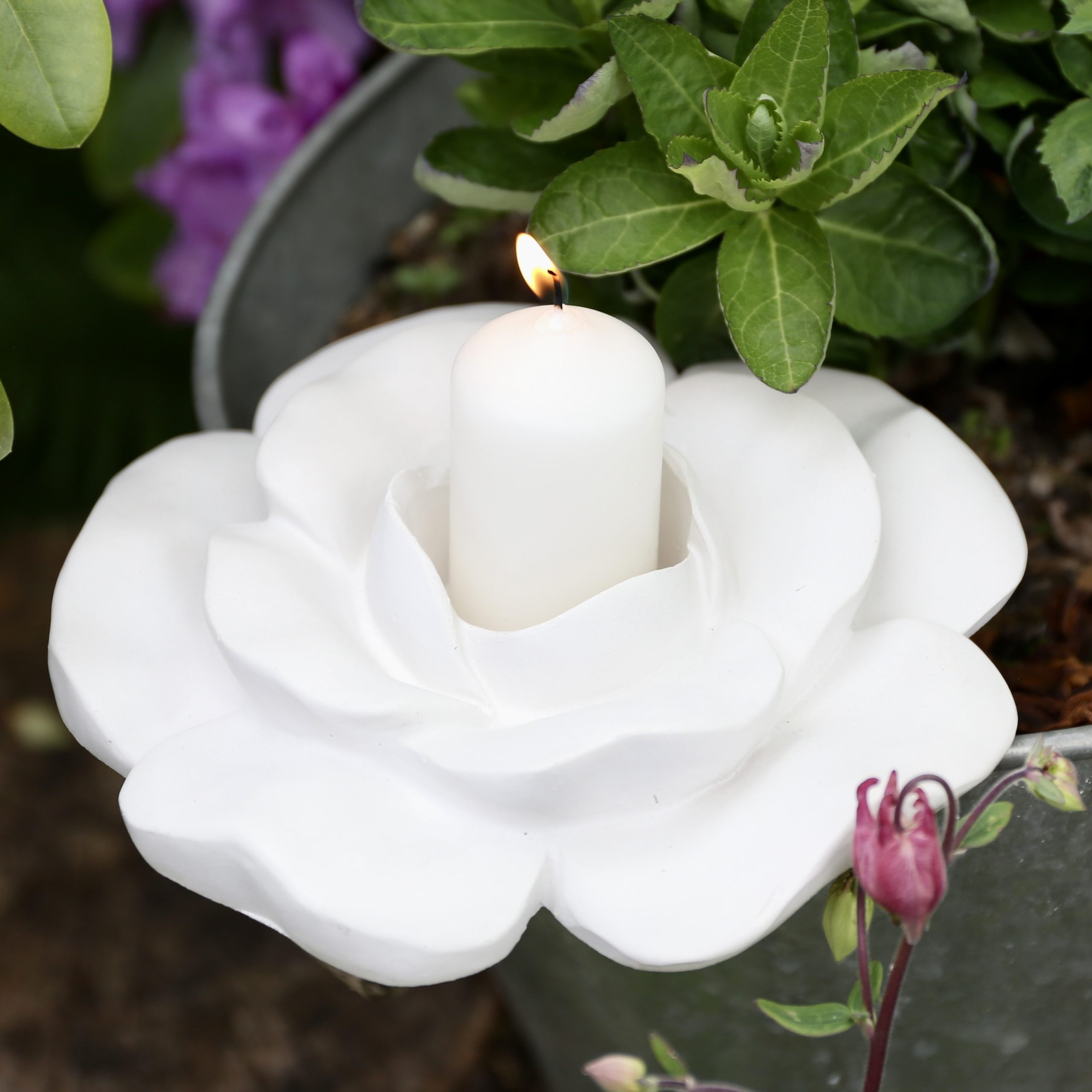 Silikon - Gießform - Rosenblüte - Blütendeko - Mit und ohne Kerze – Bild 34