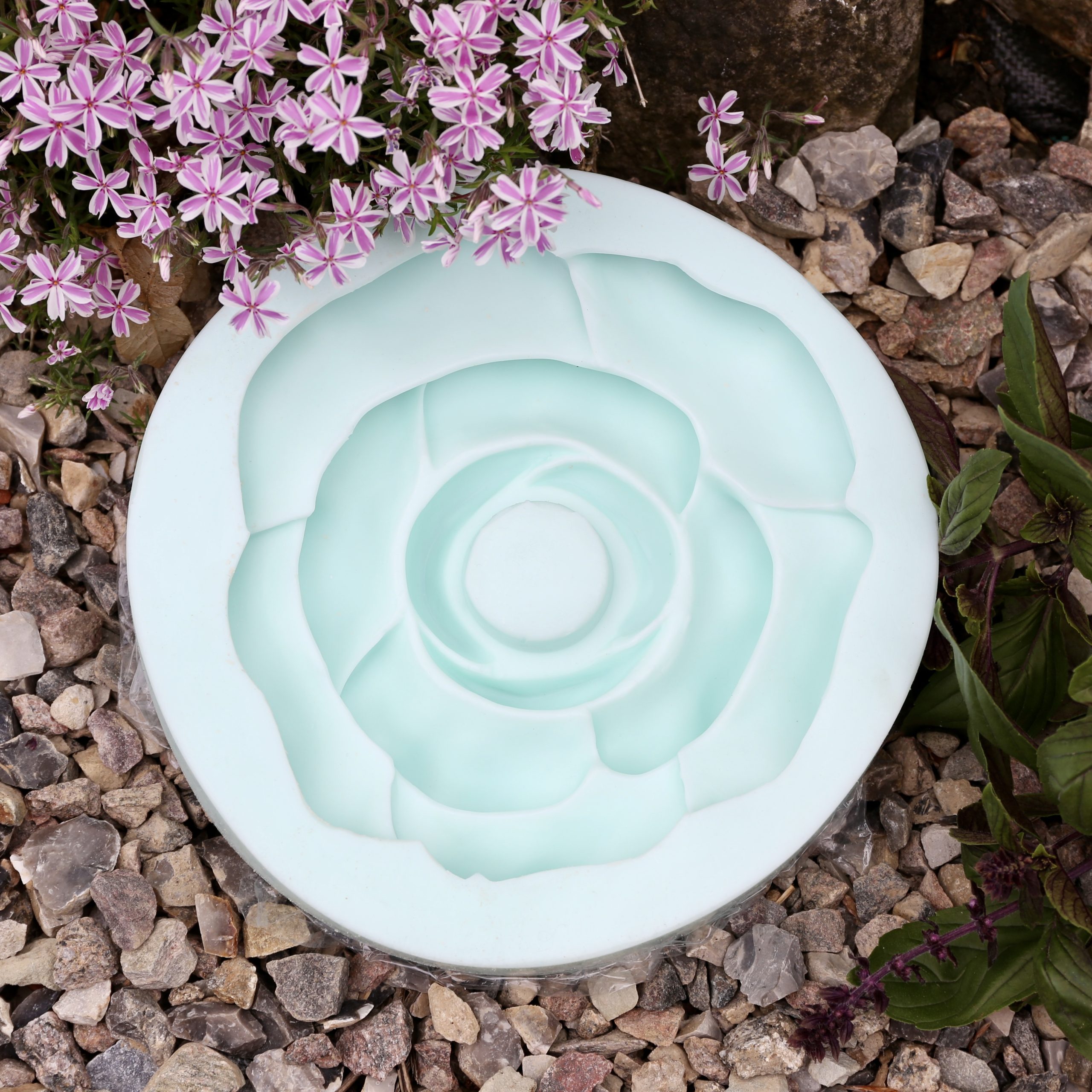 Silikon - Gießform - Rosenblüte - Blütendeko - Mit und ohne Kerze – Bild 12