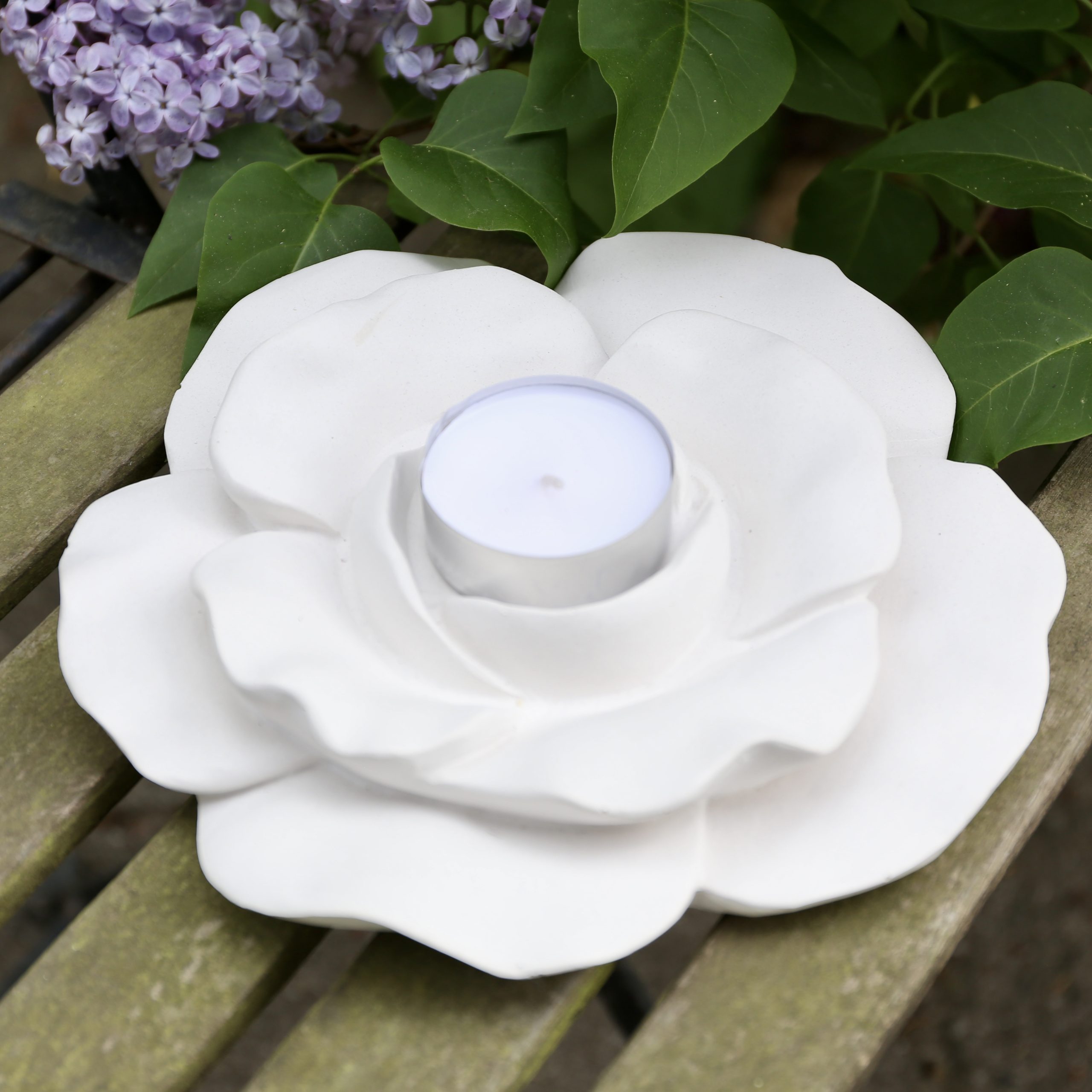 Silikon - Gießform - Rosenblüte - Blütendeko - Mit und ohne Kerze – Bild 14