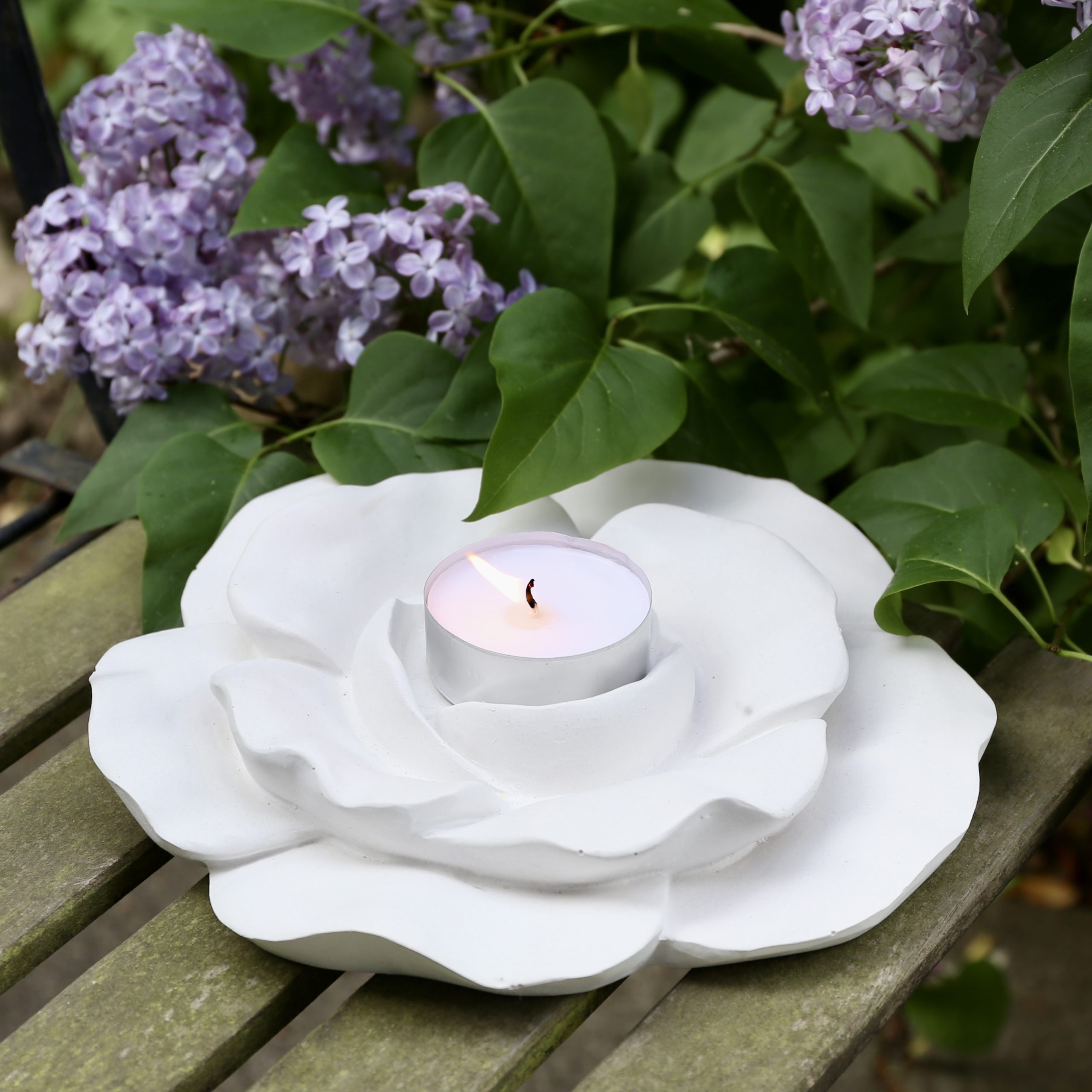Silikon - Gießform - Rosenblüte - Blütendeko - Mit und ohne Kerze – Bild 17
