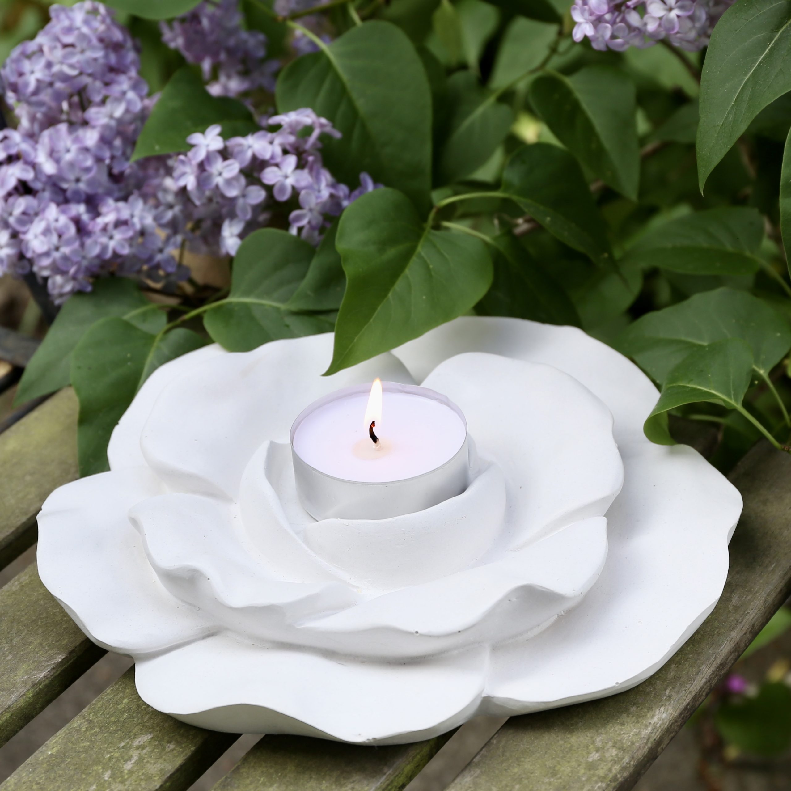 Silikon - Gießform - Rosenblüte - Blütendeko - Mit und ohne Kerze – Bild 18