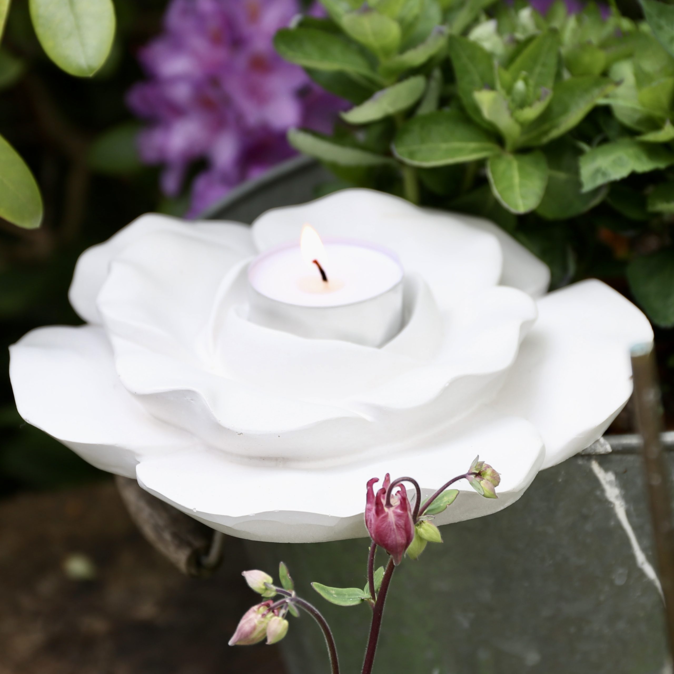 Silikon - Gießform - Rosenblüte - Blütendeko - Mit und ohne Kerze – Bild 19