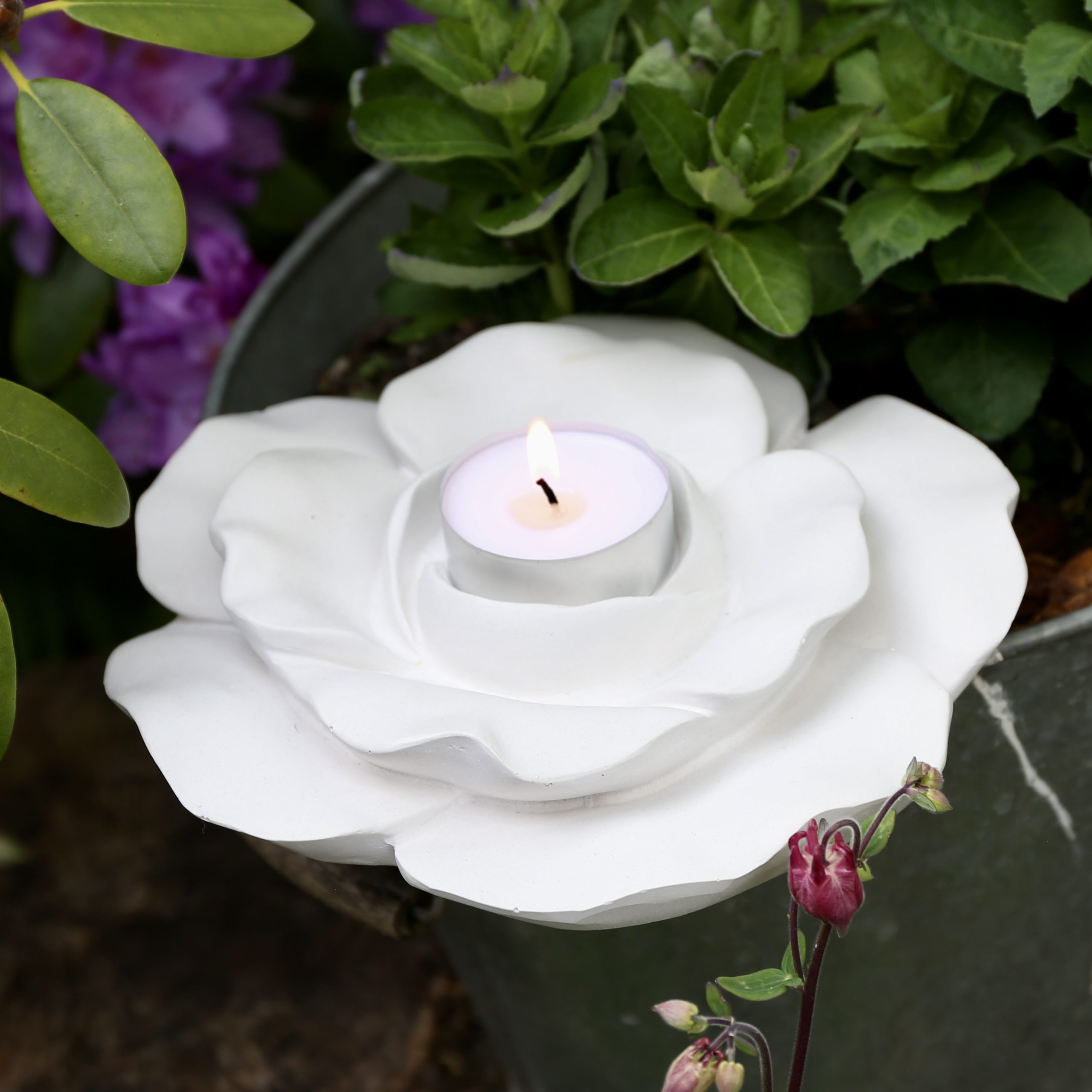 Silikon - Gießform - Rosenblüte - Blütendeko - Mit und ohne Kerze – Bild 21