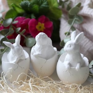 *Silikon - Gießform - Osterhasentrio im Ei*