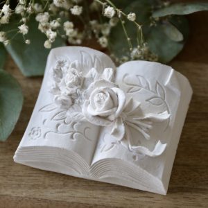 Silikon - Gießform - Buch geschlossen - Buch mit Rosen
