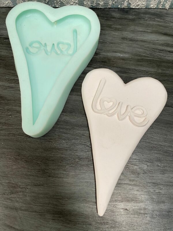 Silikon - Gießform - Herzen - "HOME und LOVE" - Pflanzstecker – Bild 8