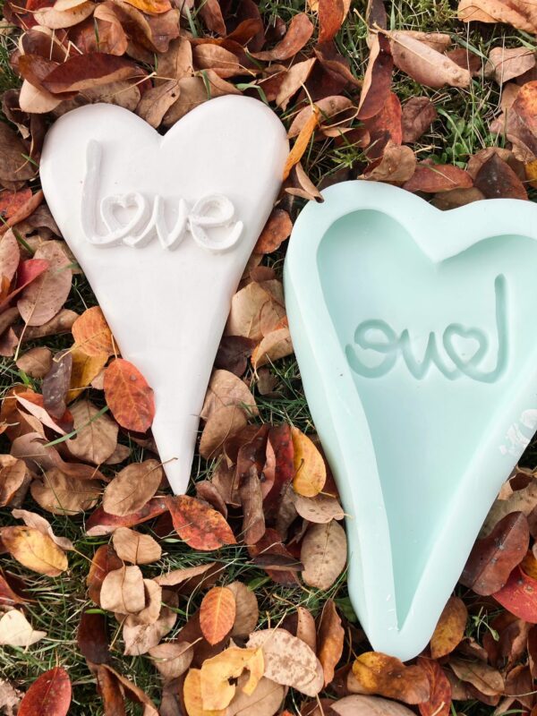 Silikon - Gießform - Herzen - "HOME und LOVE" - Pflanzstecker – Bild 7