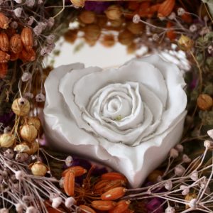 *Silikon- Gießform - Kleine - Rose - in Herzform *