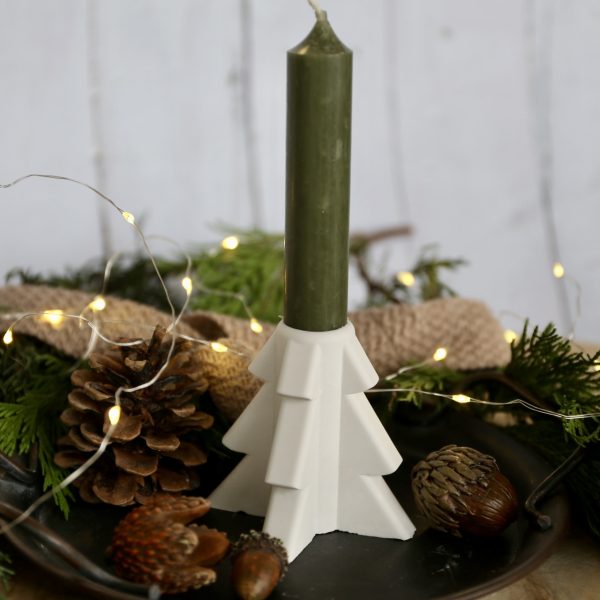 Silikon - Gießform - 3D Tannenbaum - Kerzenhalter - für Stabkerzen