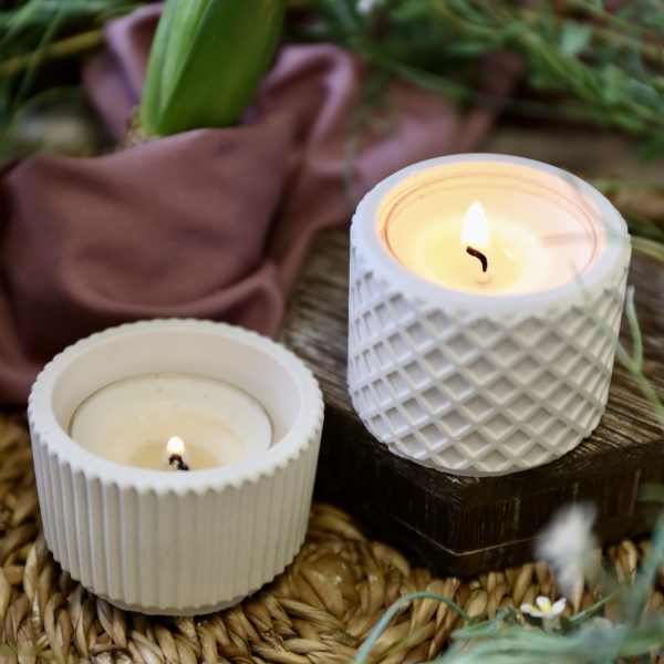 Silikon - Gießform - Mini Kerzenhalter - elegante Streifen - 2 Varianten – Bild 13
