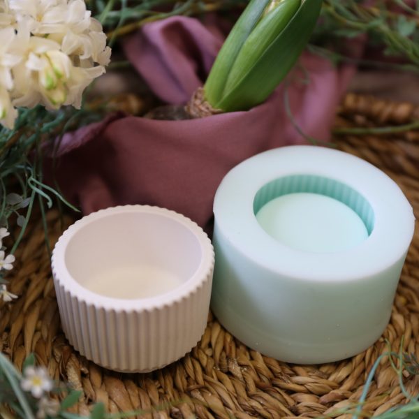 Silikon - Gießform - Mini Kerzenhalter - elegante Streifen - 2 Varianten – Bild 4