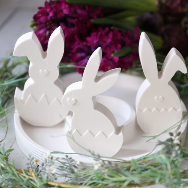 Silikon - Gießform - Kleine Osterhasen im Osterei mit Herz - Multiform – Bild 2