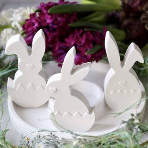 Silikon - Gießform - Kleine Osterhasen im Osterei mit Herz - Multiform