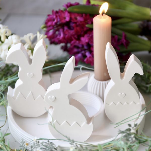 Silikon - Gießform - Kleine Osterhasen im Osterei mit Herz - Multiform – Bild 6