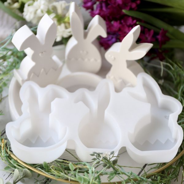 Silikon - Gießform - Kleine Osterhasen im Osterei mit Herz - Multiform – Bild 9