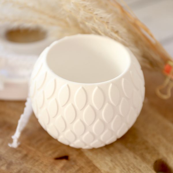 Silikon - Gießform - Bauchiger Teelichtbecher mit Dekomuster – Bild 2