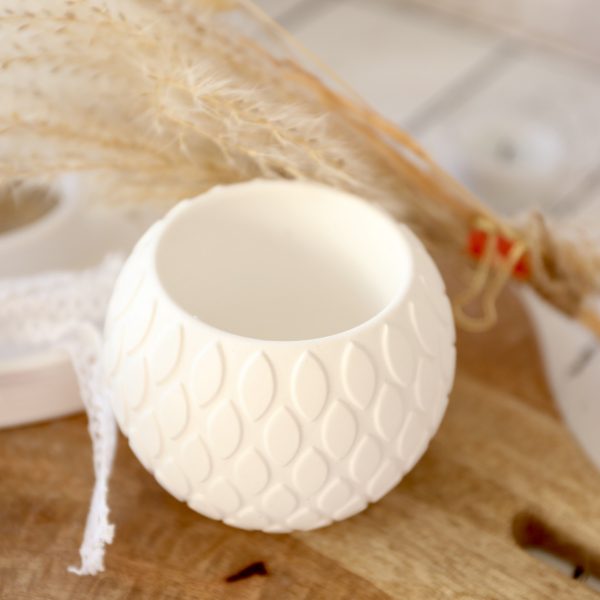 Silikon - Gießform - Bauchiger Teelichtbecher mit Dekomuster – Bild 3