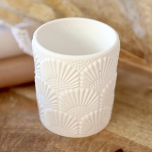 Silikon - Gießform - Teelichtbecher mit floralem Dekomuster