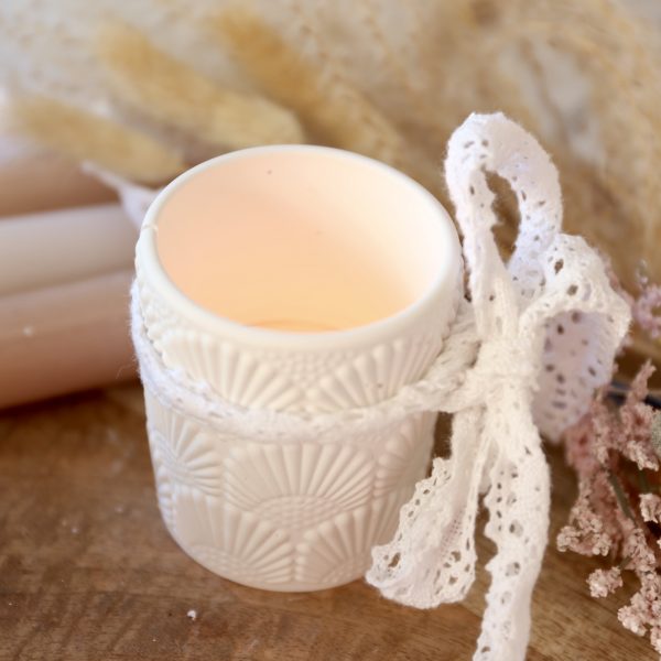 Silikon - Gießform - Teelichtbecher mit floralem Dekomuster – Bild 6
