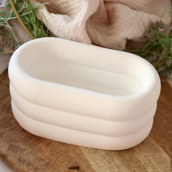 Silikon - Gießform - Ovale Dekoschale mit bauchigen Ringen – Bild 2