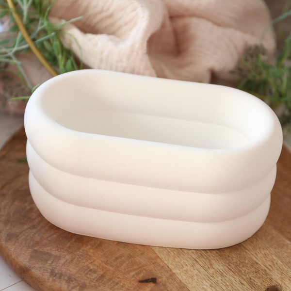 Silikon - Gießform - Ovale Dekoschale mit bauchigen Ringen – Bild 3