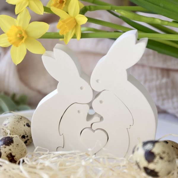 Silikon - Gießform - Osterhasen Familie mit Herz - Puzzle – Bild 6