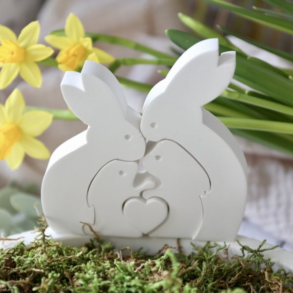 Silikon - Gießform - Osterhasen Familie mit Herz - Puzzle – Bild 8