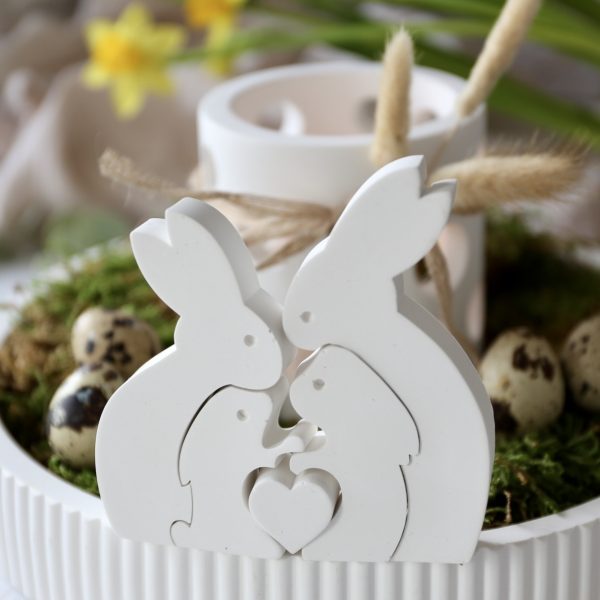 Silikon - Gießform - Osterhasen Familie mit Herz - Puzzle – Bild 14