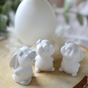 Silikon - Gießform - Mini Schnupperhasen mit Blume - Multiform