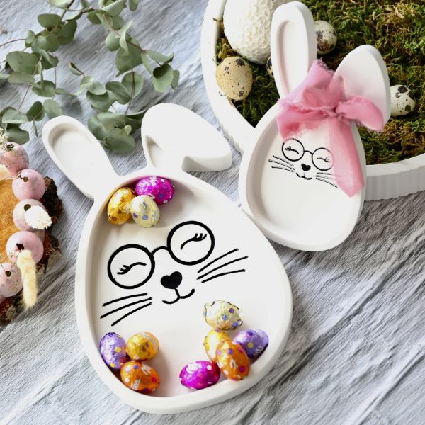 Silikon - Gießform - Dekoteller - Süßes Häschen - Hase - aus 2 Größen - wählbar - perfekt für Ostern