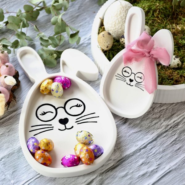 Silikon - Gießform - Dekoteller - Süßes Häschen - Hase - aus 2 Größen - wählbar - perfekt für Ostern – Bild 26