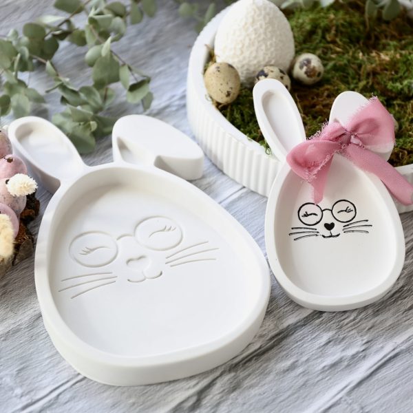 Silikon - Gießform - Dekoteller - Süßes Häschen - Hase - aus 2 Größen - wählbar - perfekt für Ostern – Bild 29