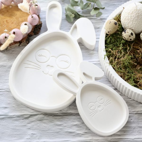 Silikon - Gießform - Dekoteller - Süßes Häschen - Hase - aus 2 Größen - wählbar - perfekt für Ostern – Bild 32