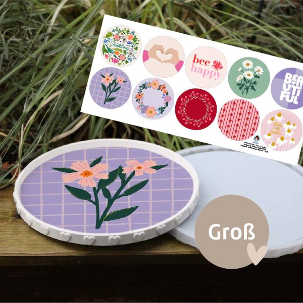 Outdoorstoff - Joys of Spring - Inlays für Silikon - Dekoteller - Tablett - mit Sternen/Herzen - in 3 Größen - abby and amy – Bild 2