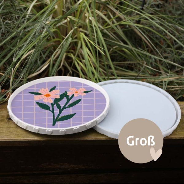 Outdoorstoff - Joys of Spring - Inlays für Silikon - Dekoteller - Tablett - mit Sternen/Herzen - in 3 Größen - abby and amy – Bild 3