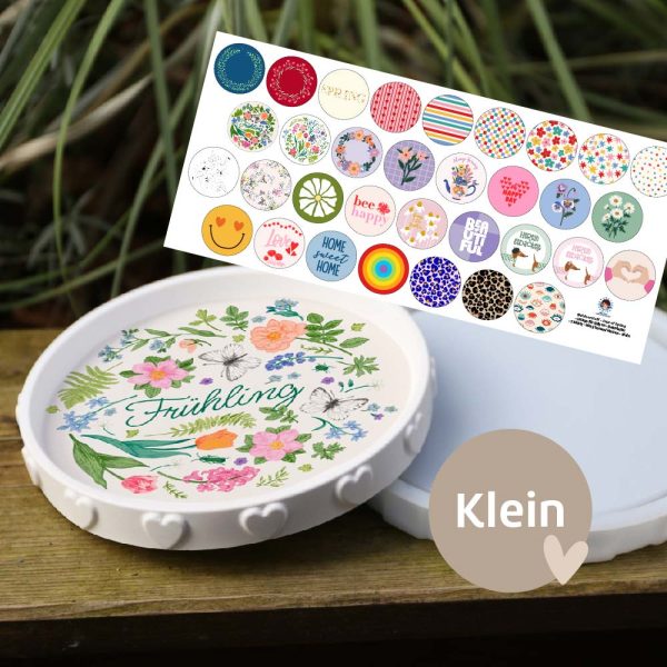 Outdoorstoff - Joys of Spring - Inlays für Silikon - Dekoteller - Tablett - mit Sternen/Herzen - in 3 Größen - abby and amy – Bild 5