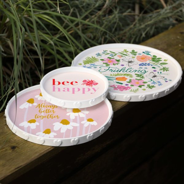 Outdoorstoff - Joys of Spring - Inlays für Silikon - Dekoteller - Tablett - mit Sternen/Herzen - in 3 Größen - abby and amy