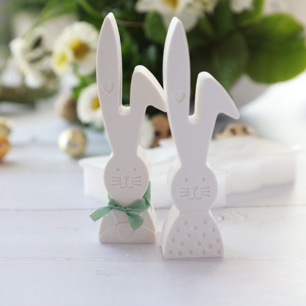 Silikon - Gießform - Osterhasen Paar mit Knickohr und Herz - Ostern – Bild 3