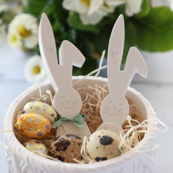 Silikon - Gießform - Osterhasen Paar mit Knickohr und Herz - Ostern – Bild 4