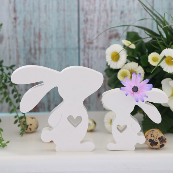 Silikon - Gießform - Stehendes Osterhasen Paar mit Bommel und Herz - Ostern – Bild 2